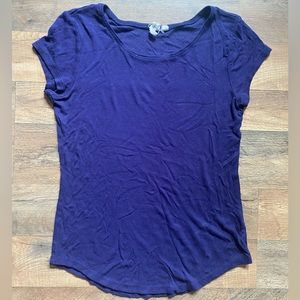Flattering Navy Ribbed Top